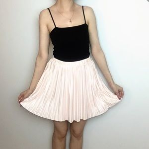 Satiny Pleated Skirt